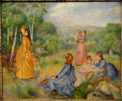 Junge Mädchen spielen Federball von Pierre Auguste Renoir
